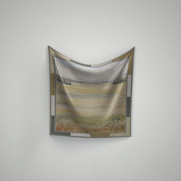 ARTIFACT.  Landscape Square Silk Scarf NEW - Picture 1 of 3